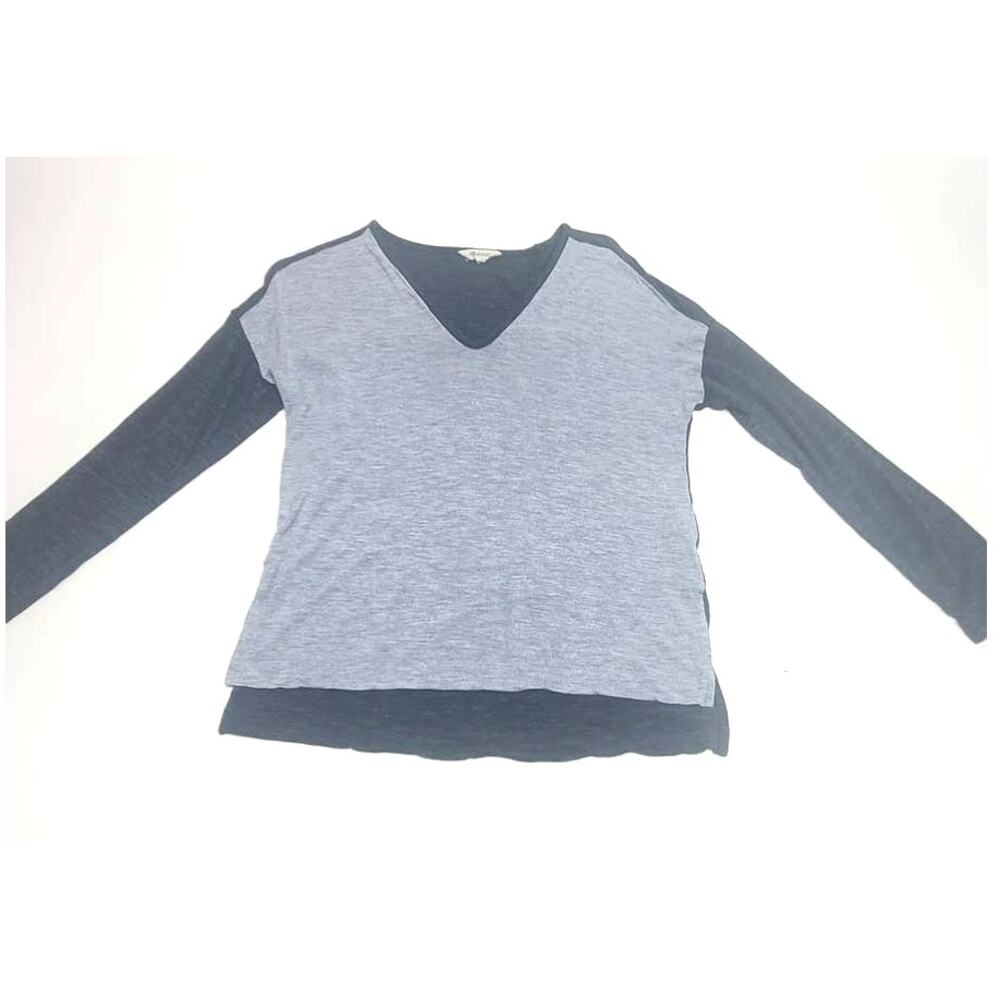 Madewell two toned high-low blue women's XS long sleeve top
